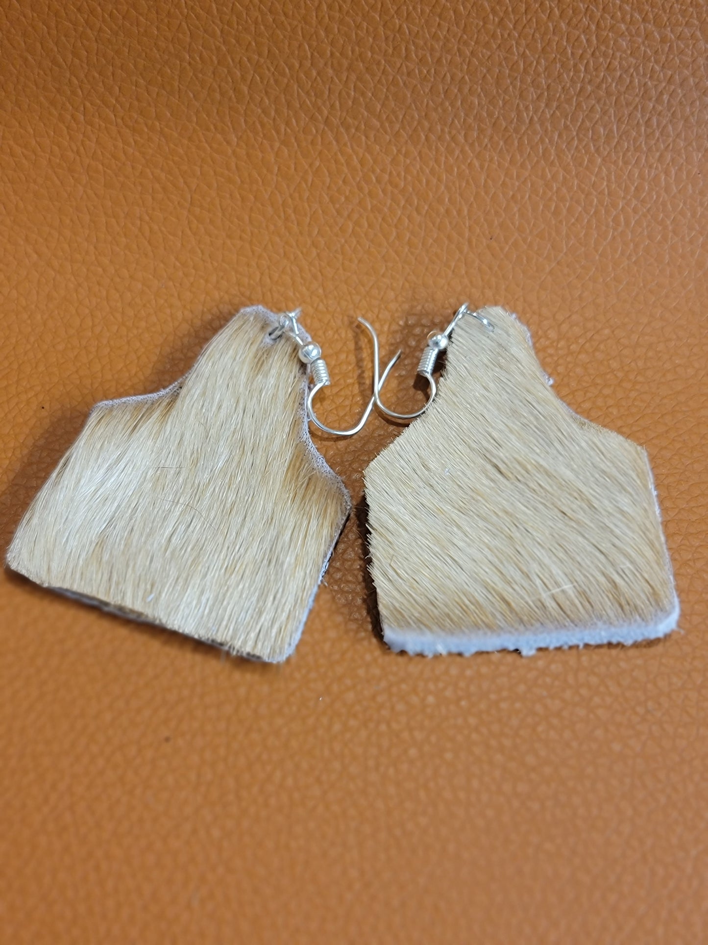 Ear Tag Cowhide Earrings