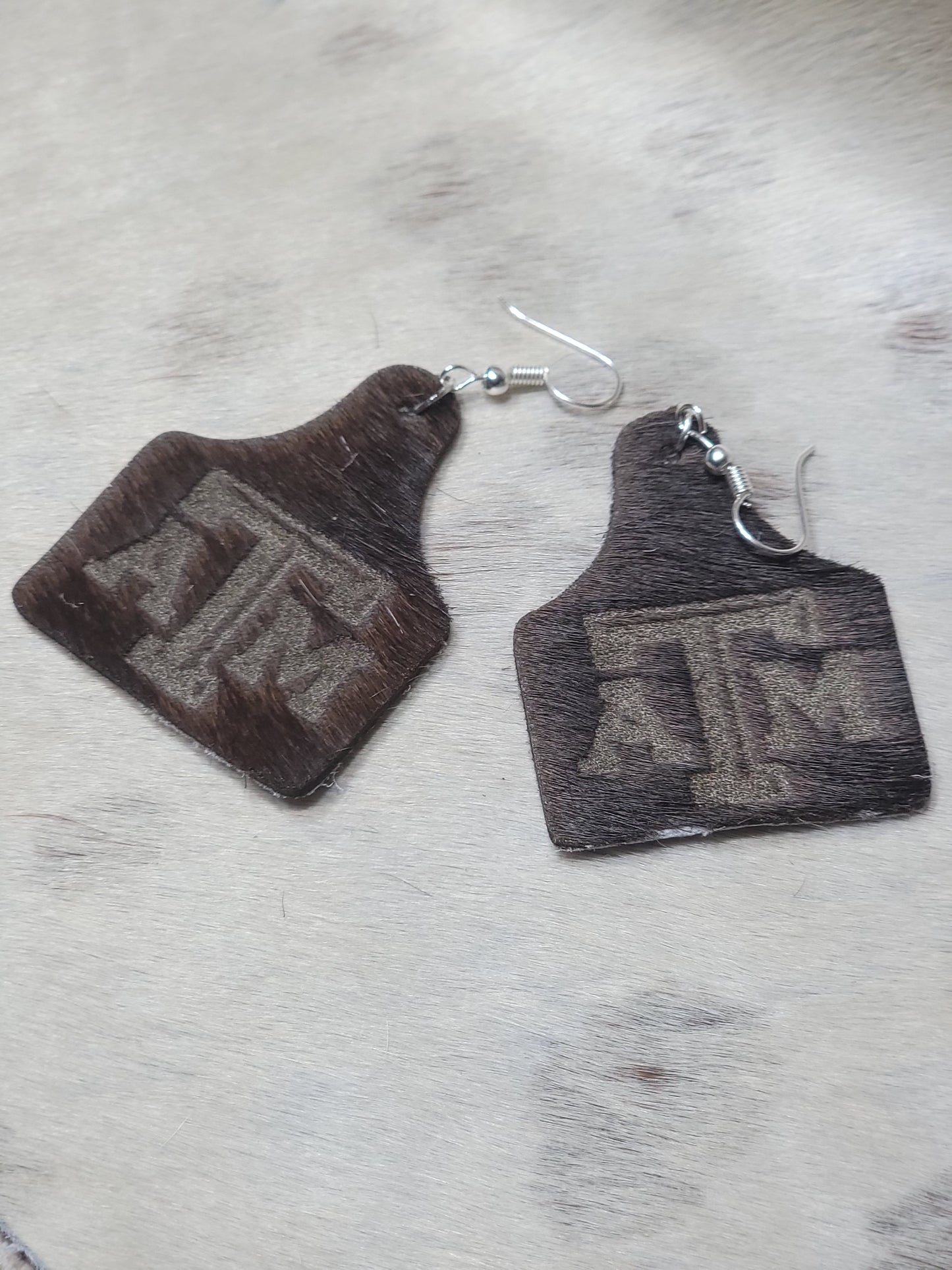 Custom Cowhide Earrings